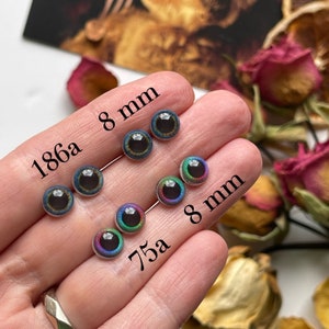 NEW Teddy bear eyes 10, 8, 6 mm one pair/ eyes with loop /eyes for dolls and teddy bears/ price per pair zdjęcie 9