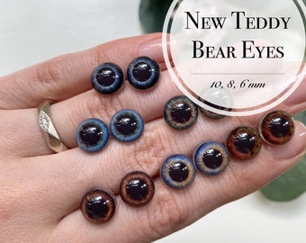 NEW! Teddy bear eyes 10, 8, 6 mm (one pair)/ eyes with loop /eyes for dolls and teddy bears