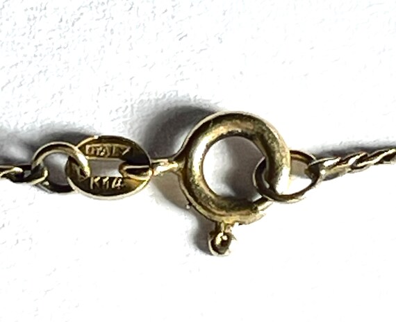 14K Gold Chain Bracelet, Thin, Dainty Italy Vinta… - image 2