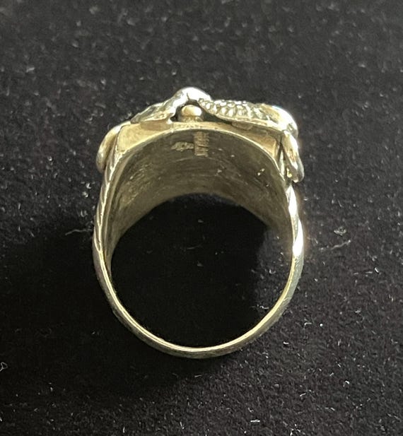 Native American Eagle Sterling Silver Ring Signed… - image 4
