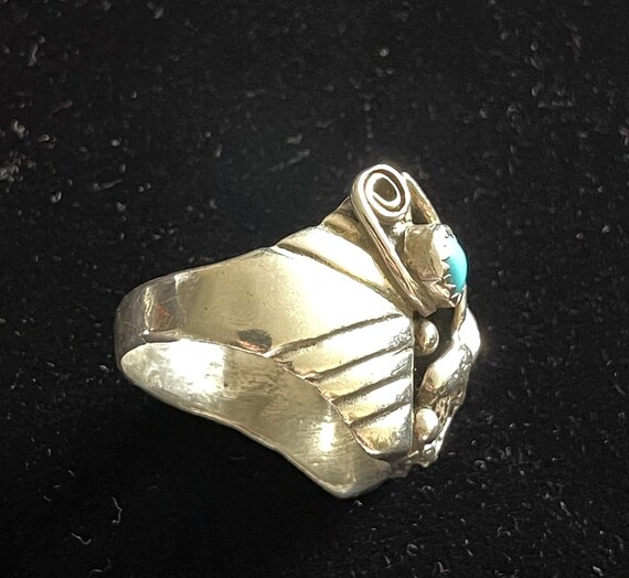 Native American Eagle Sterling Silver Ring Signed… - image 2