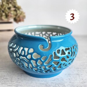 Ceramic yarn bowl - knitting accessories and gifts for knitters Pottery crochet bowl - craft room decor or Сhristmas gifts idea