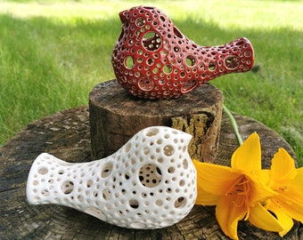 Figuritas de pájaros de cerámica: decoración para estanterías, ideas para regalos de pareja.