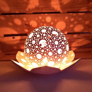 Lotus flower candle holder - wedding table centerpiece Tea light holder lotus flower decor christmas gift / 9th anniversary gift