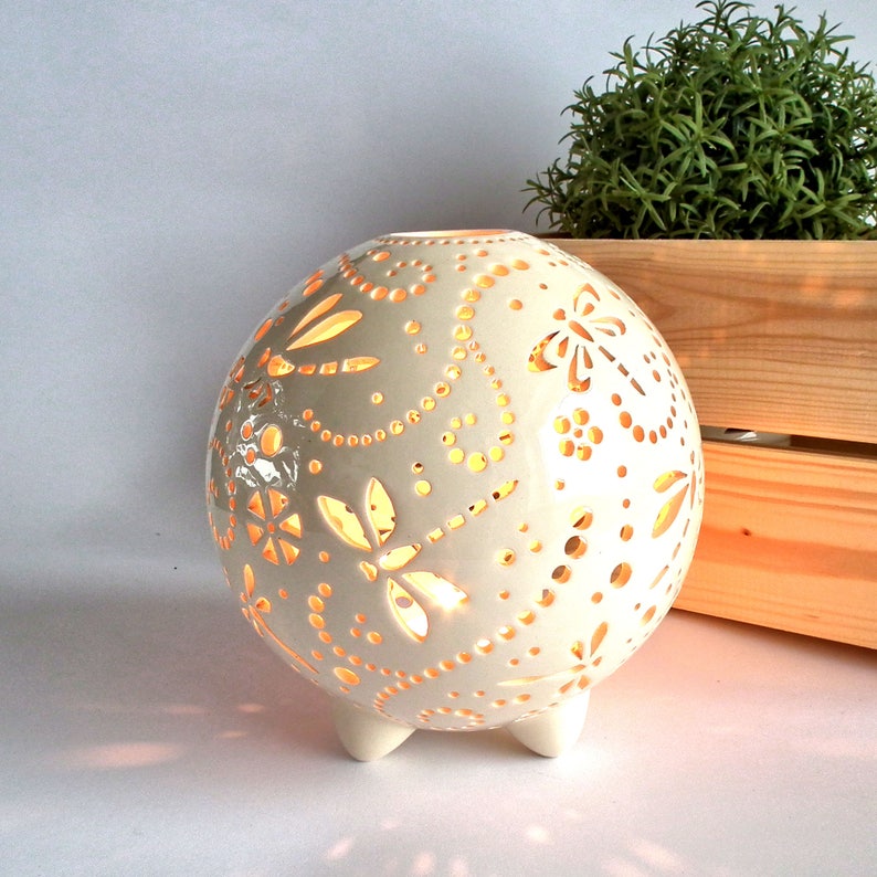 Dragonfly lamps Ceramic Lantern Dragonfly gift ideas Candle Etsy