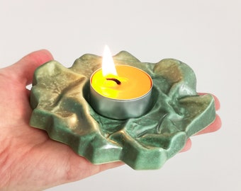 Modern tea light holder - stocking filler for sister Candle holder / candle plate tray - textured table decor or men stocking stuffer