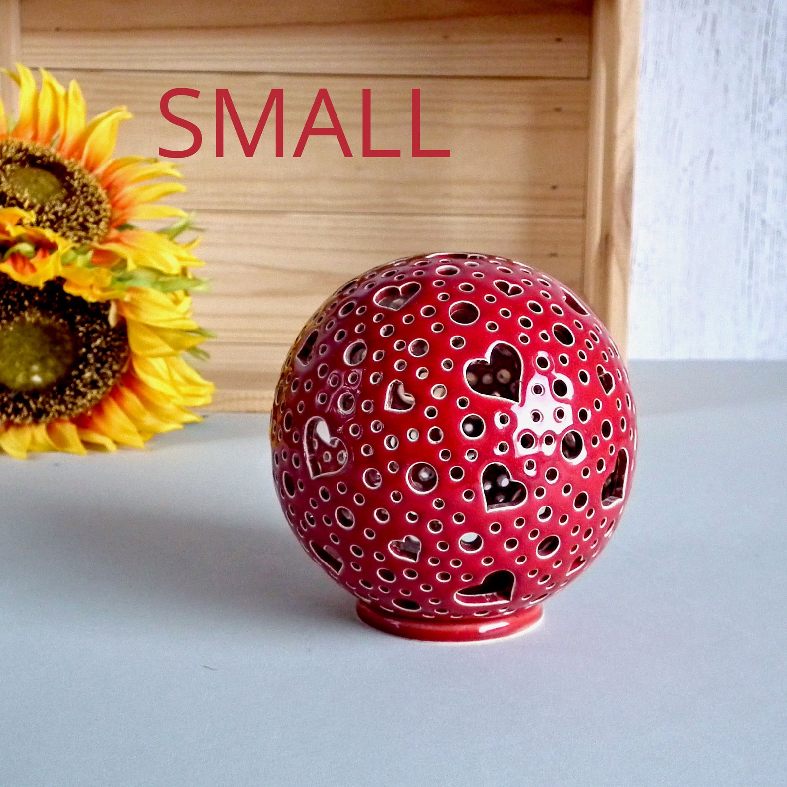 Red Tea Light Holder Romantic Gift for Her Ceramic Candle Etsy