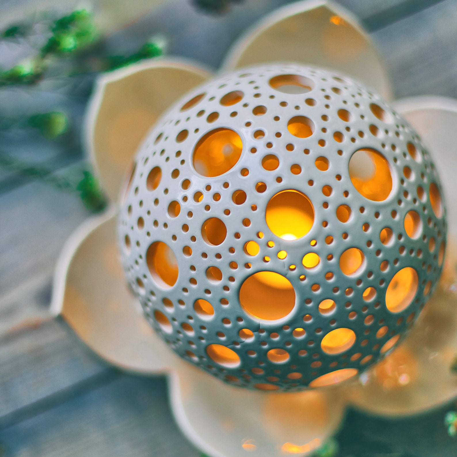 Lotus Flower Tea Light Holder Meditation Altar Candle Etsy