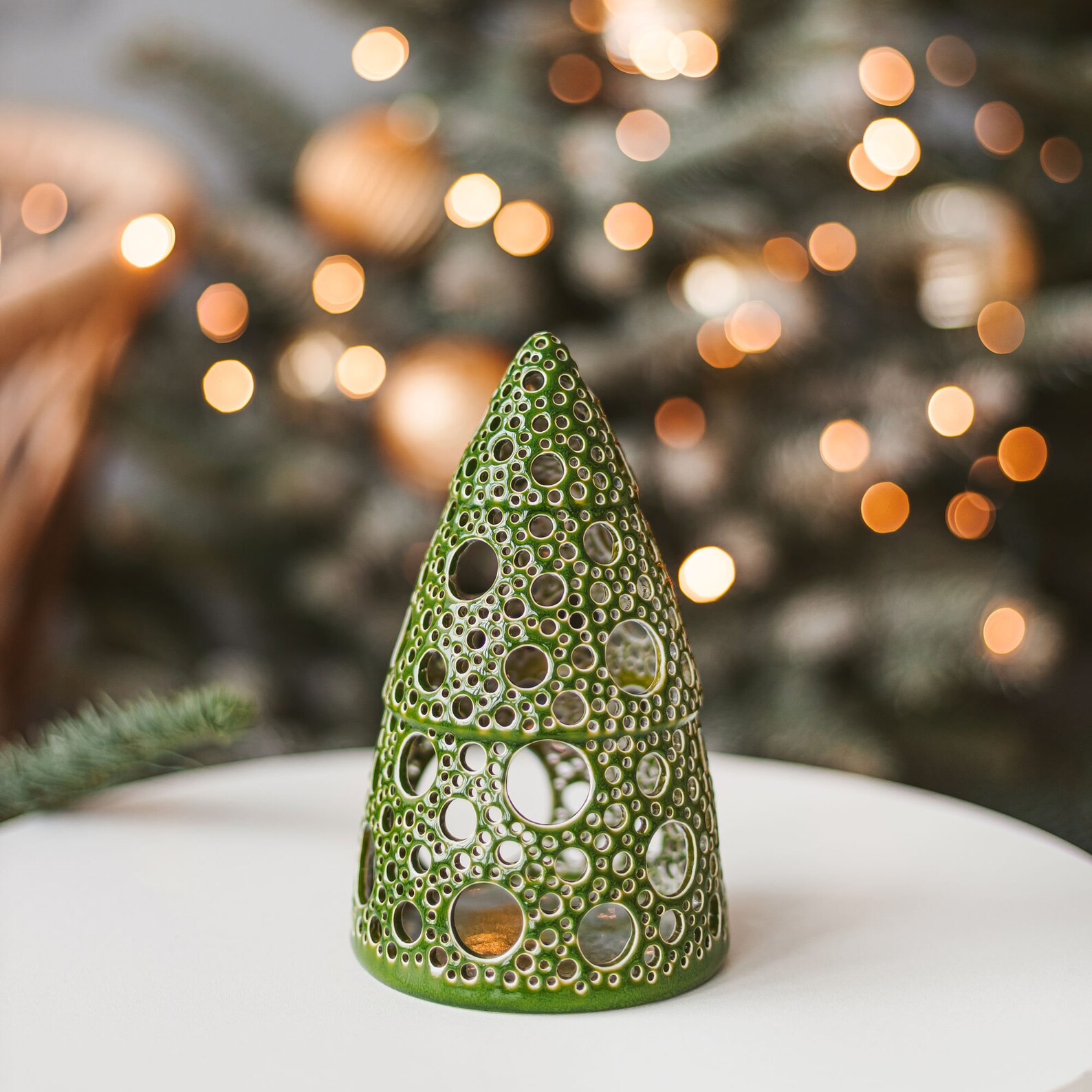 Ceramic Christmas Tree Tea Light Holder 2022 Christmas Gift Etsy