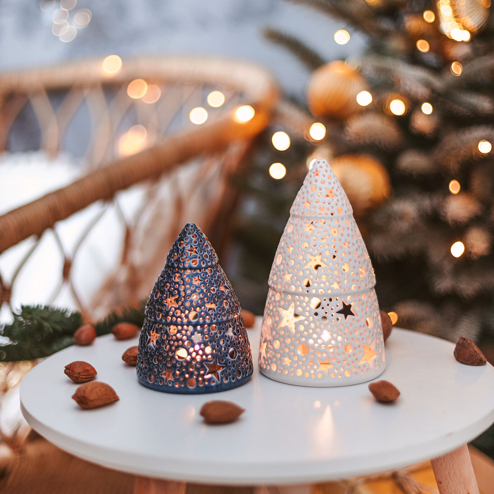 Lightup your Xmas party with 20 Christmas table decoration 20 Ceramic tree christmas lanterns