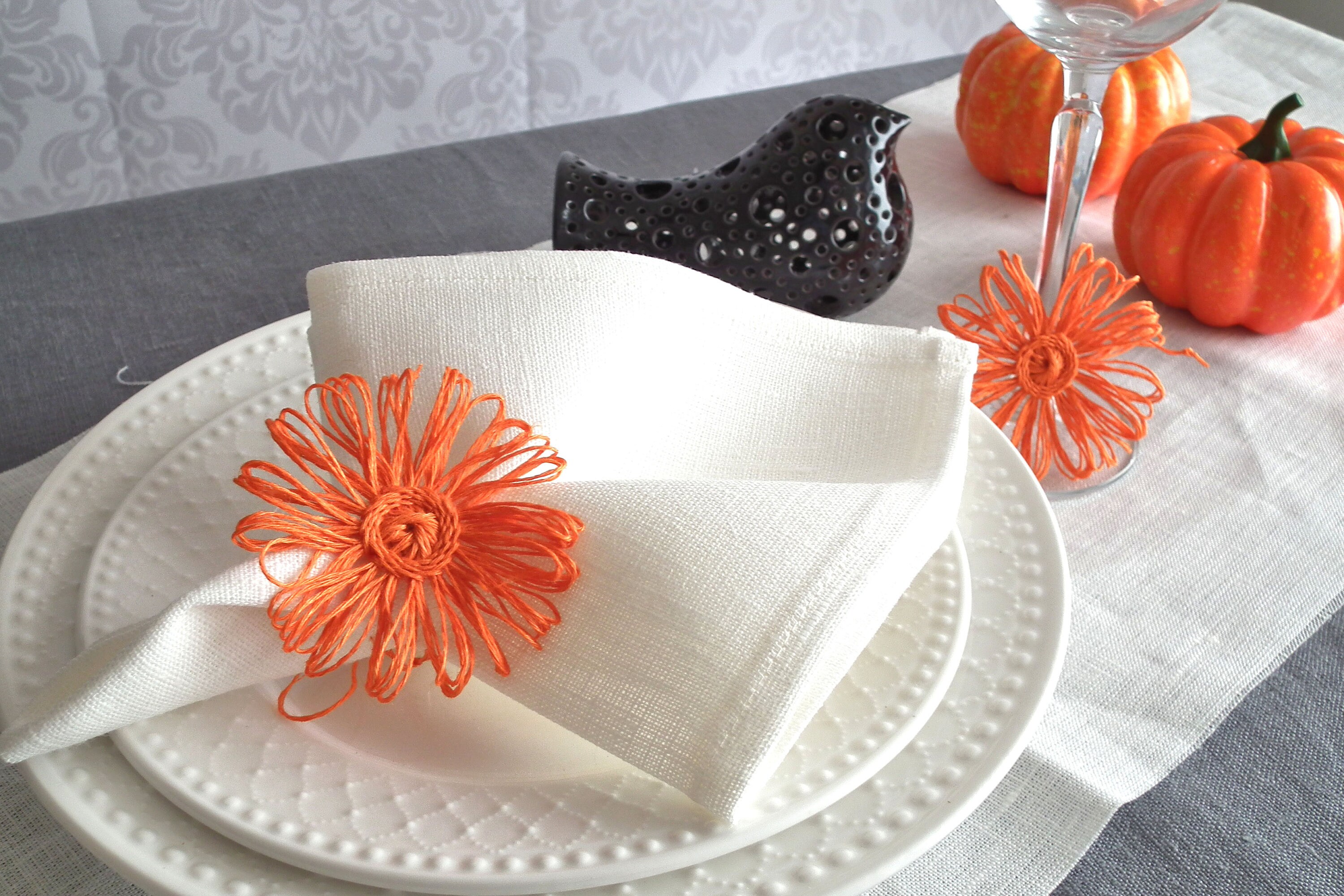 Orange Napkin Rings Halloween Napkin Holder for Day Of The Etsy