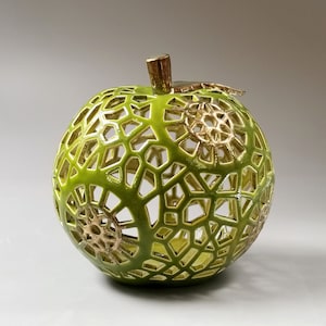 Fruit shape tea light holder - outdoor patio lamp Green apple candle holder - fruit decoration Apple lantern light for home livingroom decor