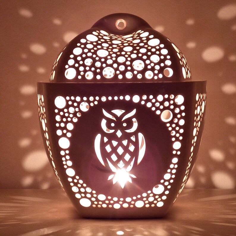 Spirit animal owl candle holder Tealight holder owl lover Etsy