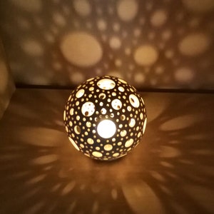 Round candle holder - Christmas gift for her Pottery anniversary gifts ceramic candle lantern Tealight holder dinning room table centerpiece