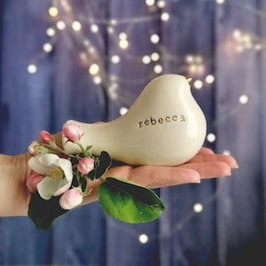 Lesbian wedding cake topper or engagement gift box LGBTQ engagement gift box Gay custom name topper Pair of personalized bird figurines
