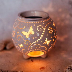 Butterfly Ceramic Oil Diffuser – Handmade Wax Warmer, Anniversary Gift
