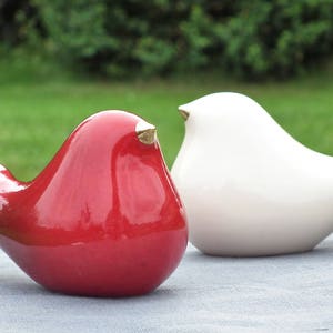 Ceramic Red Bird Gold Wedding Reception Black Pottery Bird Sculpture White Home Decor Dining Table Centerpiece Desk Outdoor Patio Decor