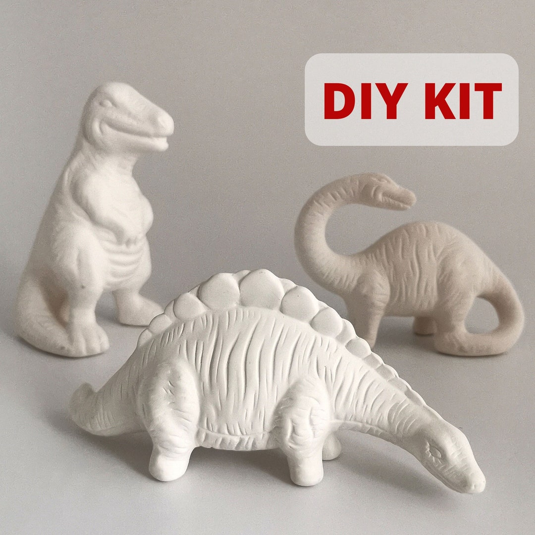 Dinosaur Painting Kit: Ceramic Dino DIY Craft, 4th Birthday Gift - Etsy