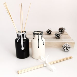 Keramik-Diffusor: Handgemachter Diffuser für ätherische Öle mit Holzstäbchen