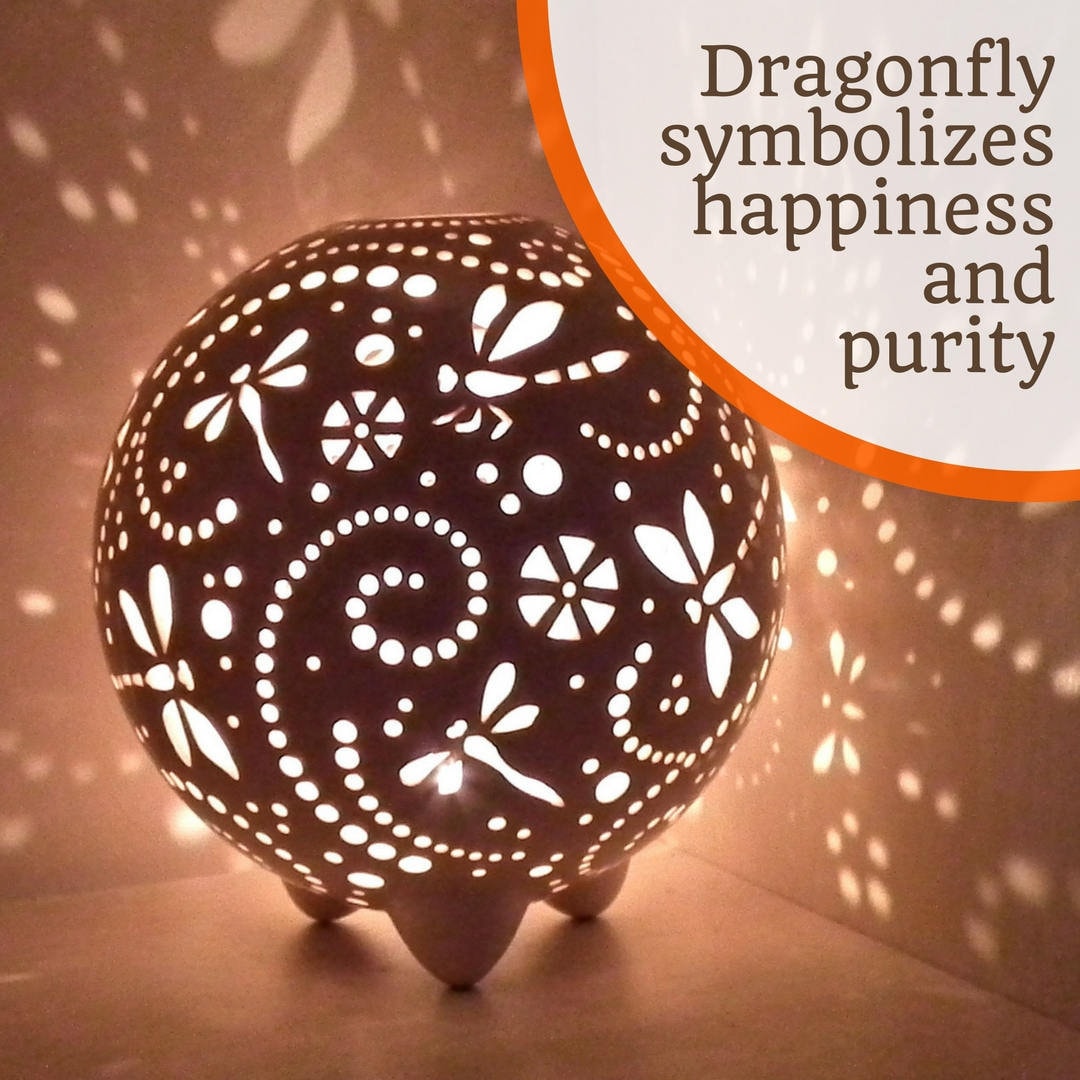 Dragonfly lamps Ceramic Lantern Dragonfly gift ideas Candle Etsy
