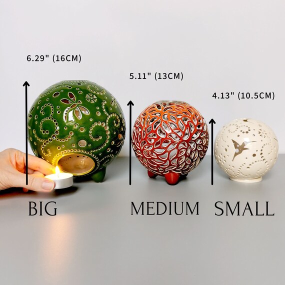 Lampe à huile ronde motif Elégant en verre Peri Design