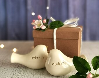 9th anniversary gift for parents or long distance gift Lovebirds sweetheart table decor tealight holder Wedding centerpiece candle lantern