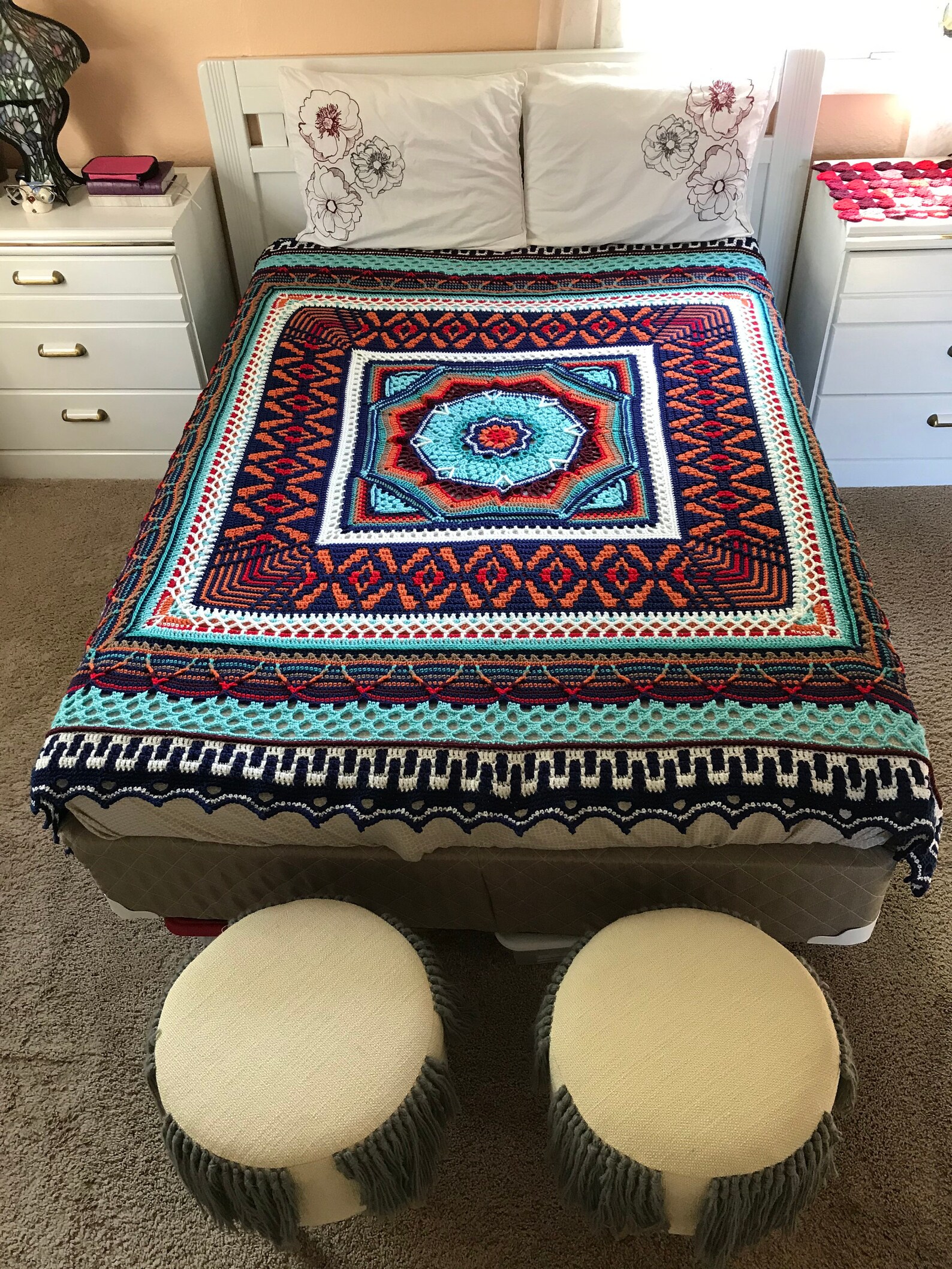 Crocheted Queen Size Blanket Etsy