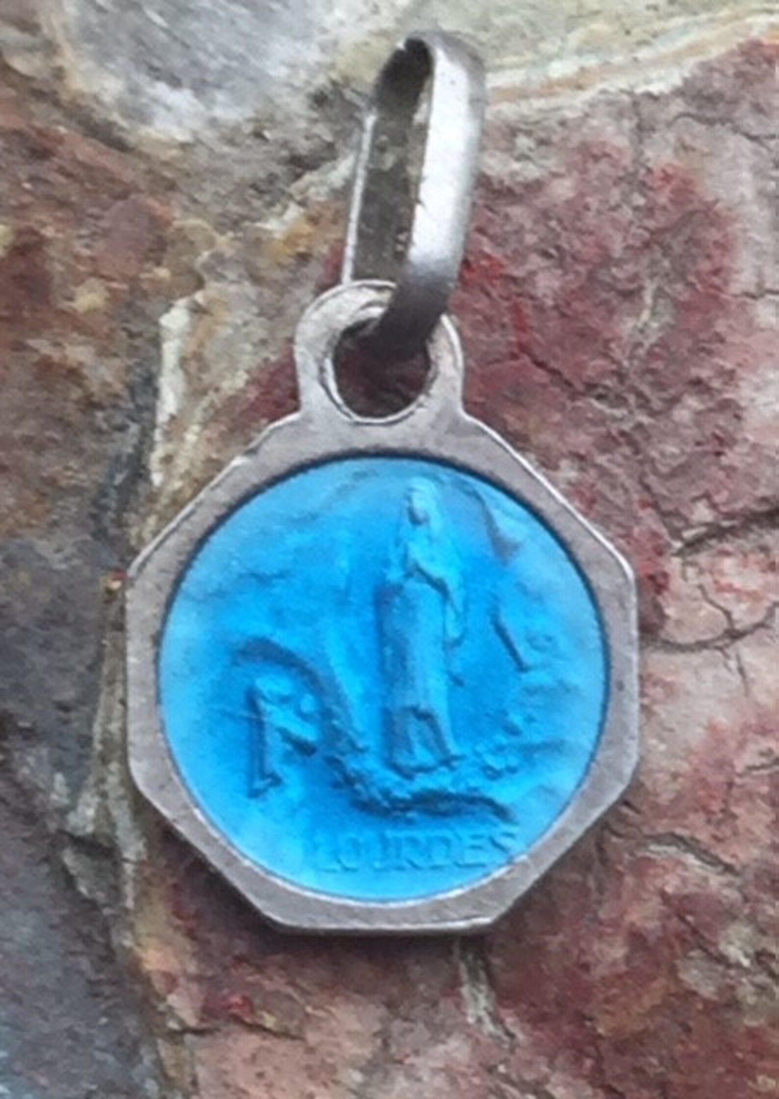 G Antique Religious Medal Holy Mother the Appearance With Etsy UK