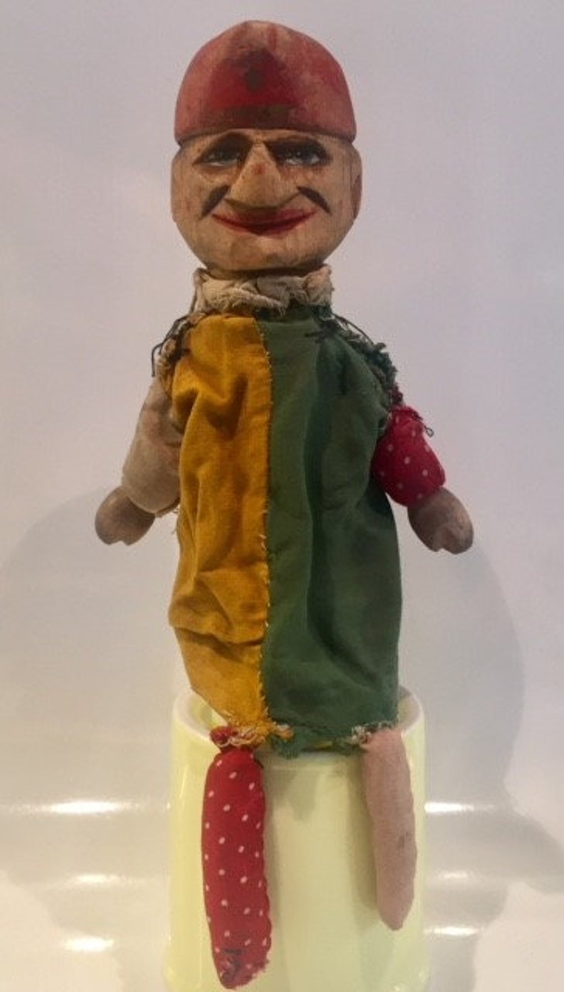 Antique JESTER handpuppet doll 1900 made in Germany Etsy