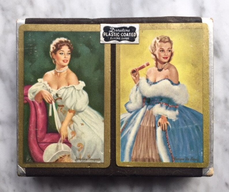 Vintage Duratone Plastic Coated Playing Cards 1950 Etsy