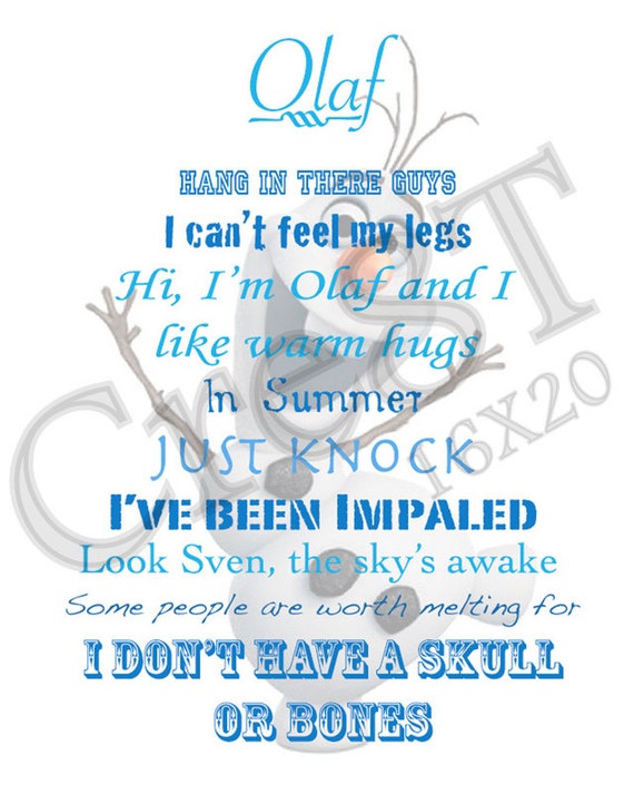 Disney Frozen Olaf Film Zitat Druck Etsy