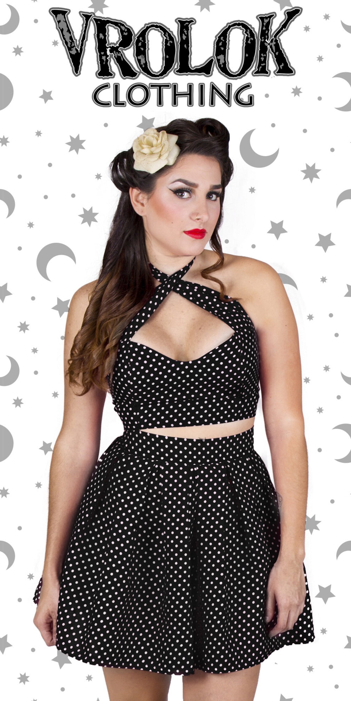 Pin Up Top Pin Up Crop Top Pin Up Clothing Black Crop Top Etsy