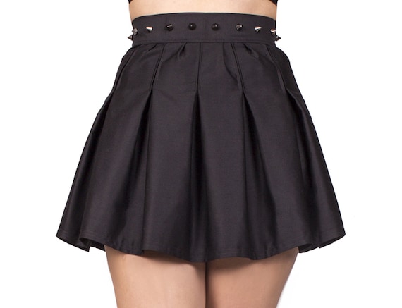 Black pleated skirt pleated skirt black midi skirt black | Etsy