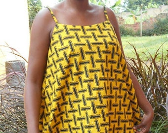 Plus size summer top for women in African print gift for her