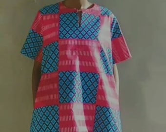 Plus size dress for women in African print Ankara shift dress gift for her