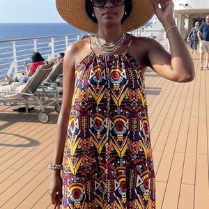 navy blue dress for baby girl Kitenge Church Dress For Ladies – D&D Clothing main image 1