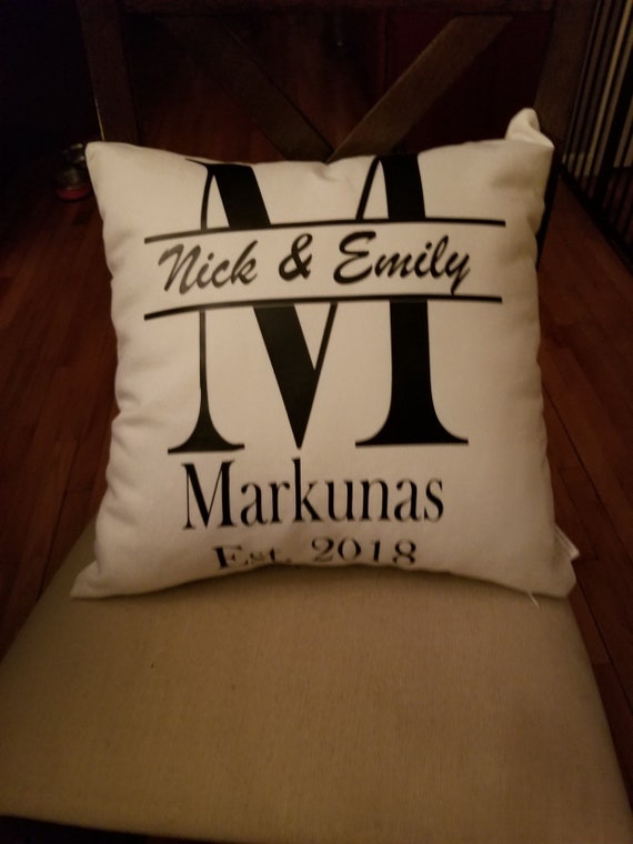 monogrammed pillows etsy
