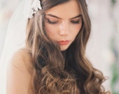 Perles dentelle Juliette voile, voile de mariée Cap avec dentelle, Double couche, Iovry ou blanc #708V