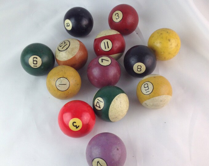 Antique Mixed Set Billiard Pool Balls. Vintage. Game. Parts. Etsy