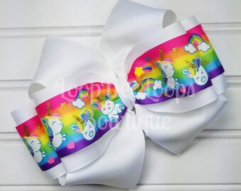 Unicorn Super Loopy Bow - 3 Inch in Width - LIMITED SUPPLY!