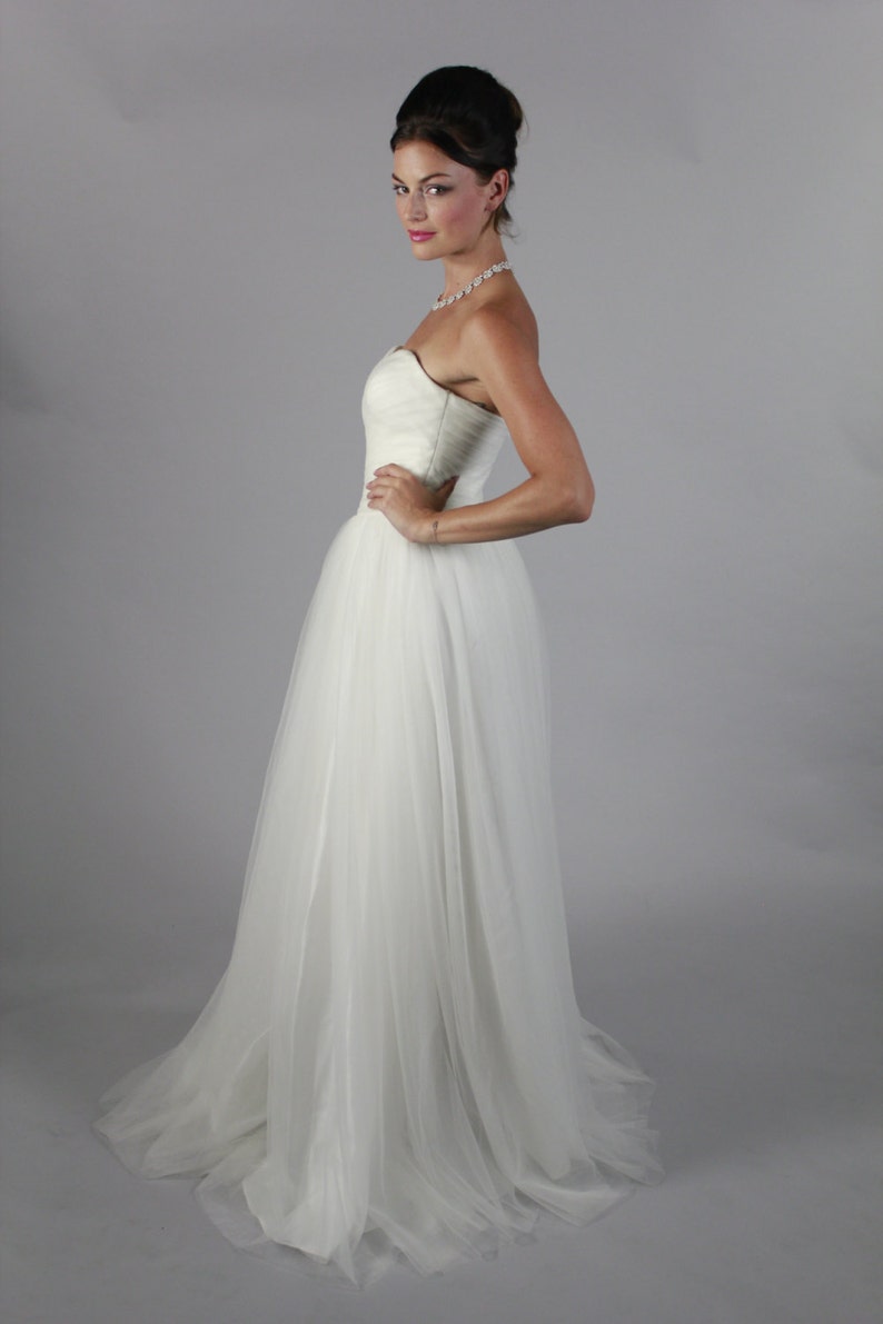 simple a line sweetheart wedding dress