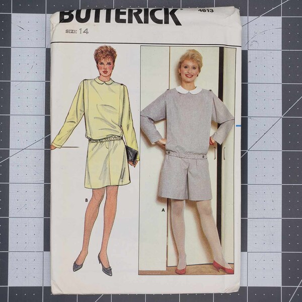 Retro 80's Butterick misses' top, skirt and culottes sewing pattern number 4813 UNCUT multiple sizes available