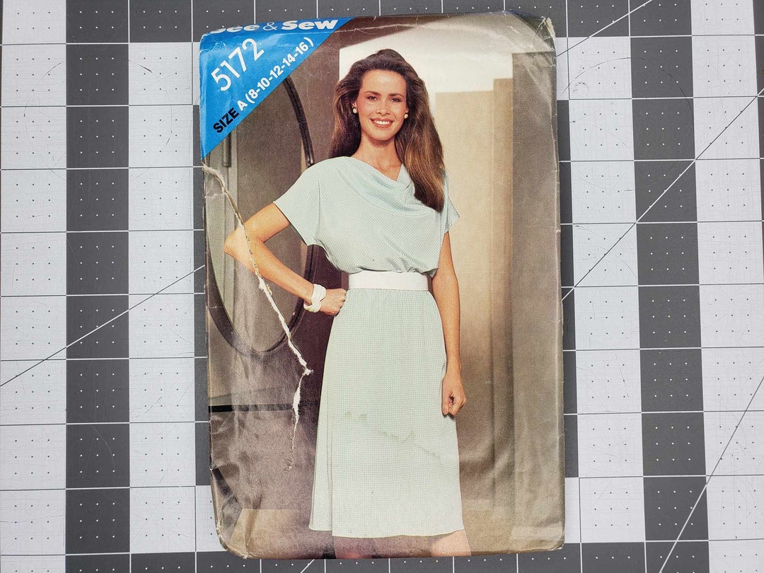 Retro Butterick See and Sew Misses' Dress Sewing Pattern Number 5172 ...