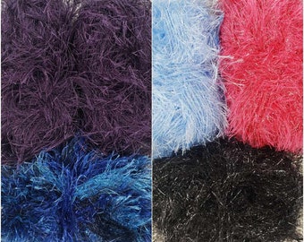 Marca desconocida Ovillo de hilo para pestañas morado ciruela, tonos de azul, rosa brillante, azul y negro