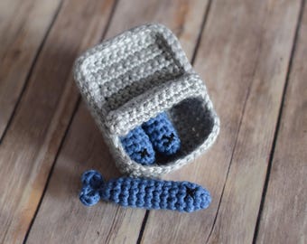 Padrão de crochê para brinquedo de gato "Sardinhas em lata" em PDF (somente o padrão)