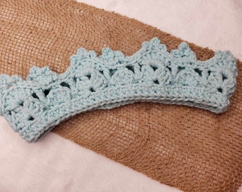 Handmade Blue Colored Crochet Play Crown for Kids