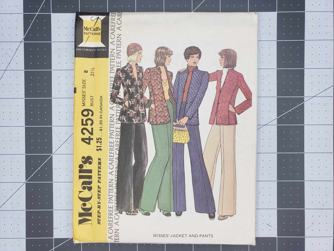 Retro 70's Mccall's Misses' Jacket and Pants Sewing Pattern Number 4259 ...