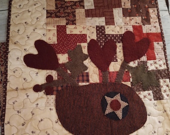 Wool Hearts, a Seasonal Wool Applique Decorative Quilt