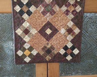 Nine Patches On Point Small Decorative Quilt