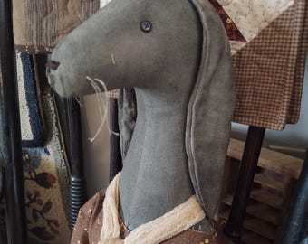 Decorative Primitive Folk Art Soft Sculpture Bunny